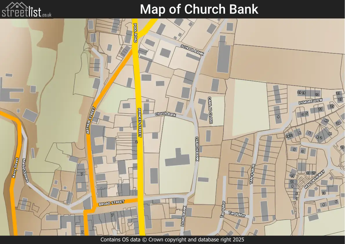 Map of Church Bank