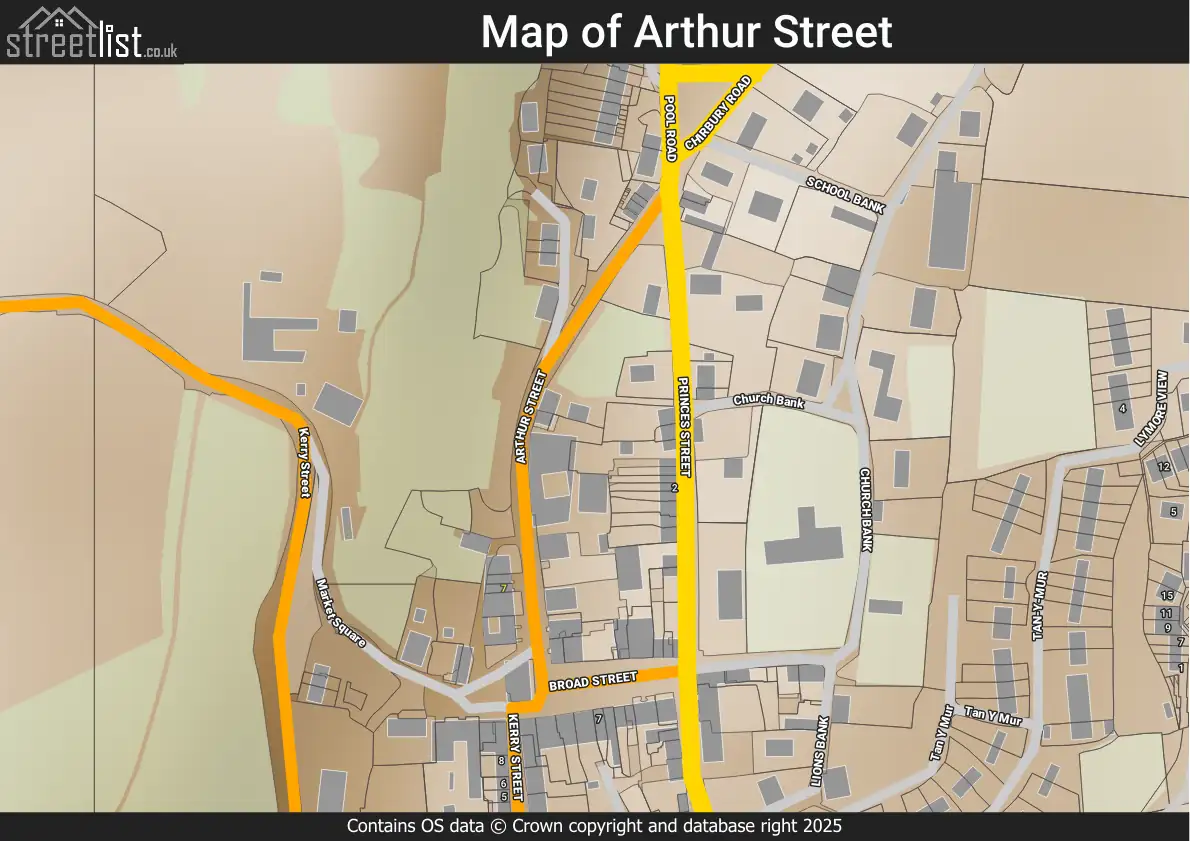 Map of Arthur Street