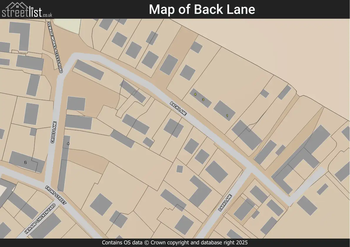 Map of Back Lane