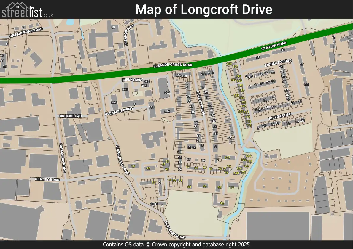 Longcroft Drive, Waltham Cross, Hertfordshire | Street map, property ...
