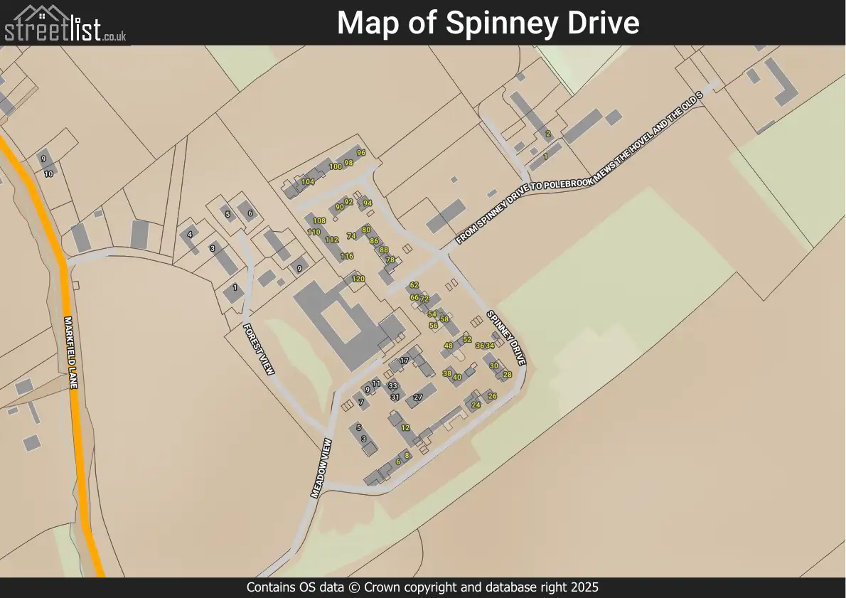 Map of Spinney Drive