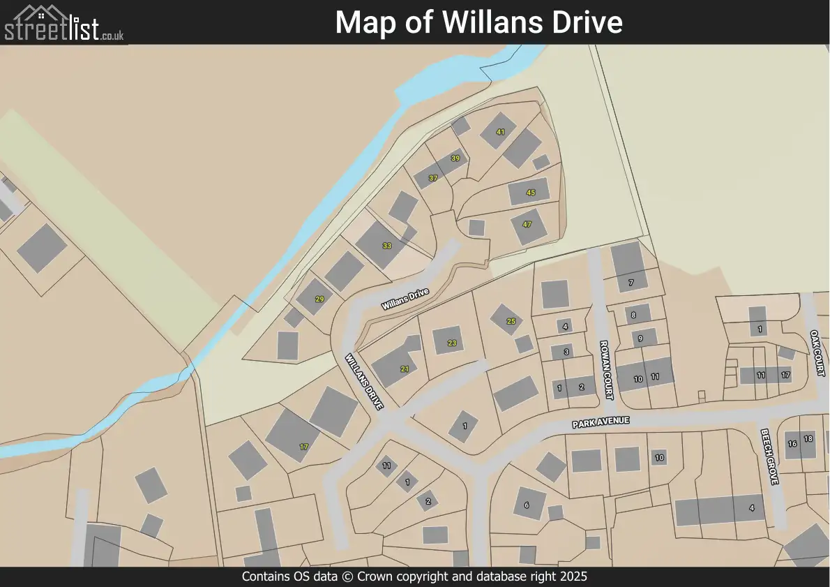Map of Willans Drive