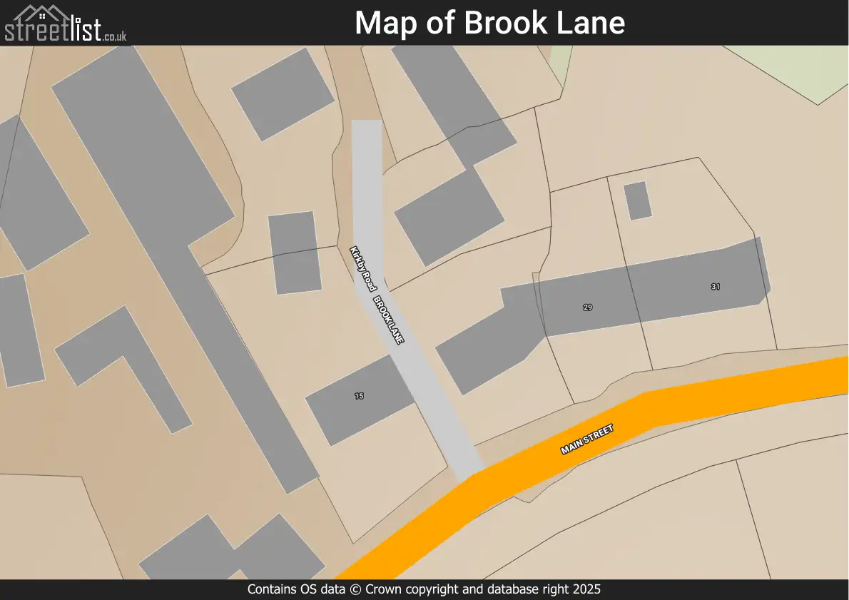 Map of Brook Lane