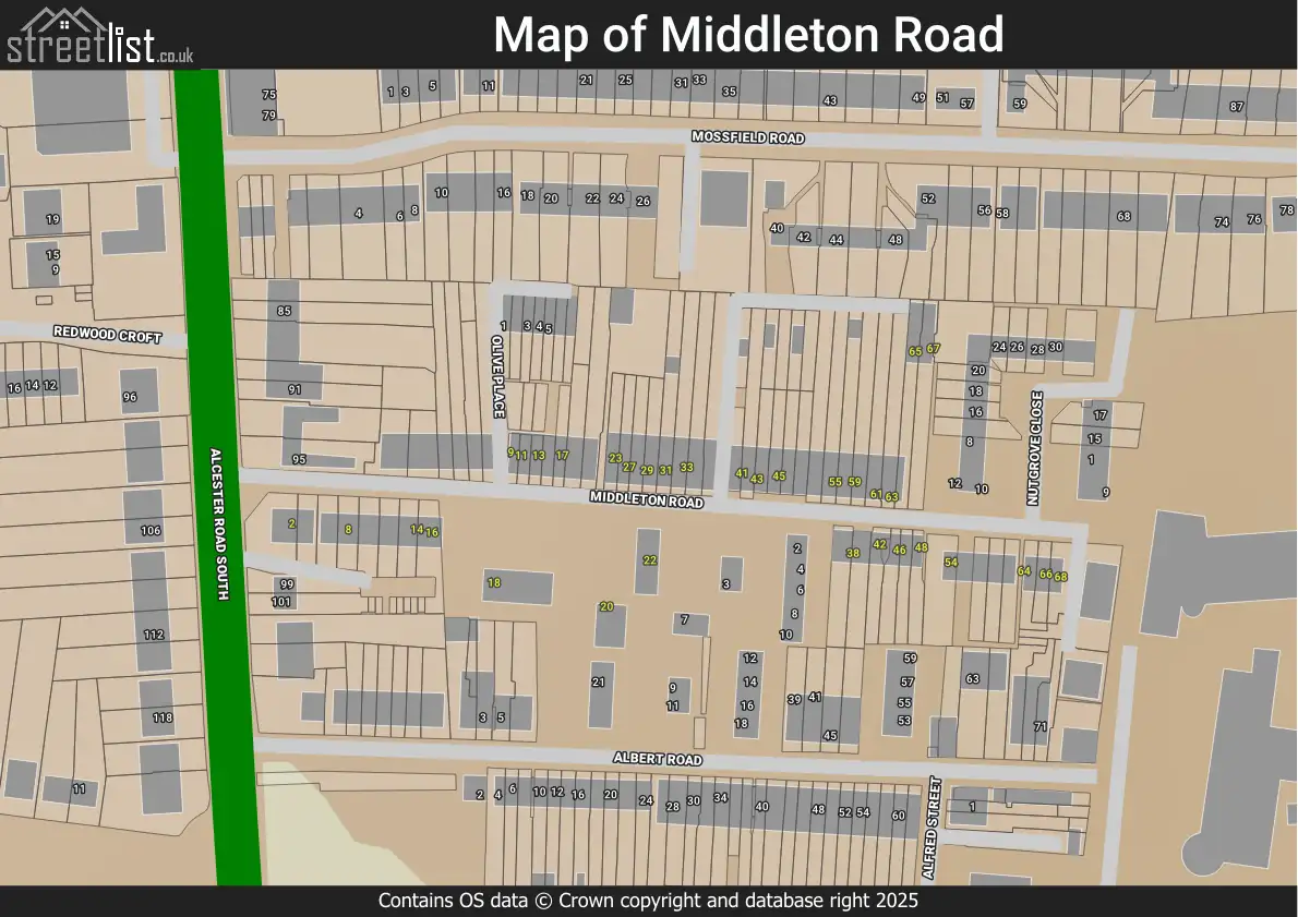Map of Middleton Road