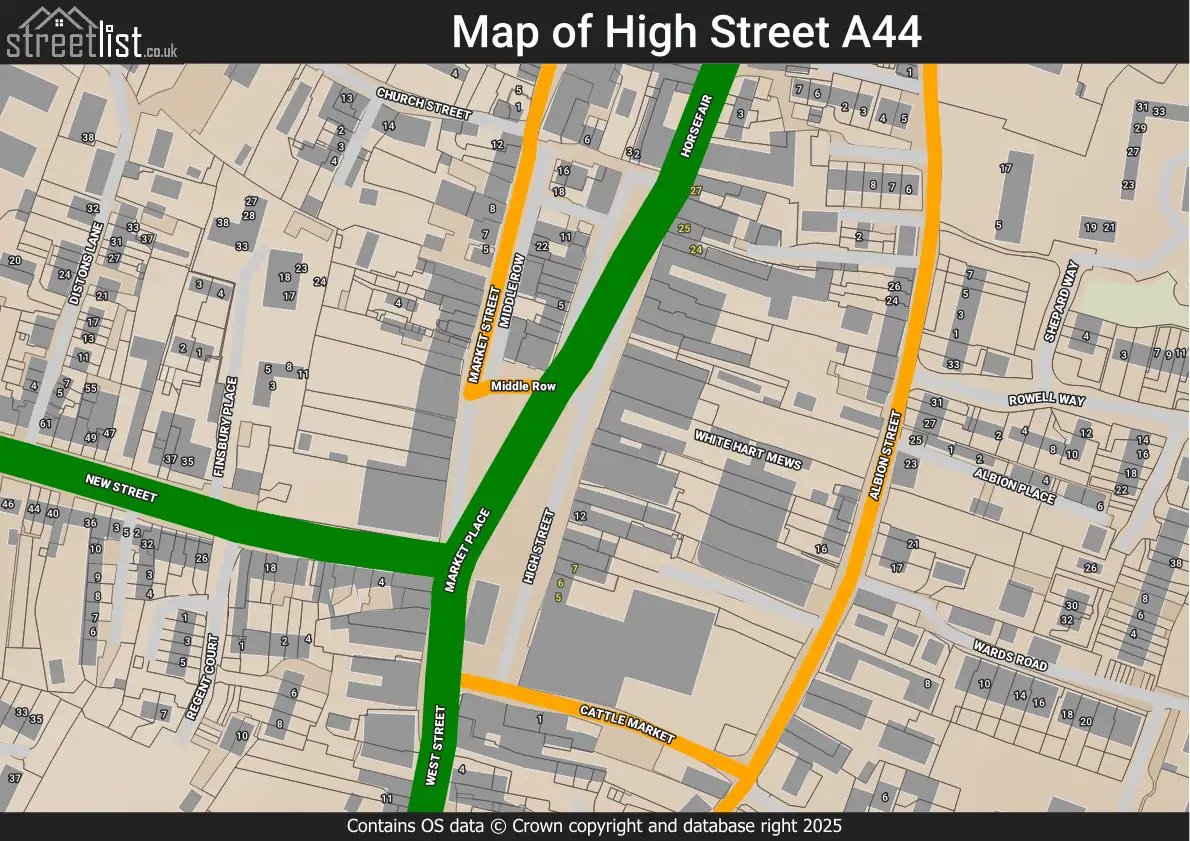 Map of High Street A44
