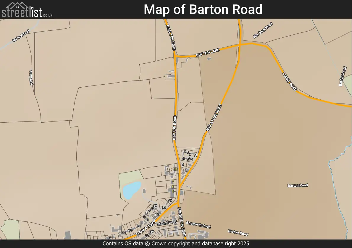 Map of Barton Road