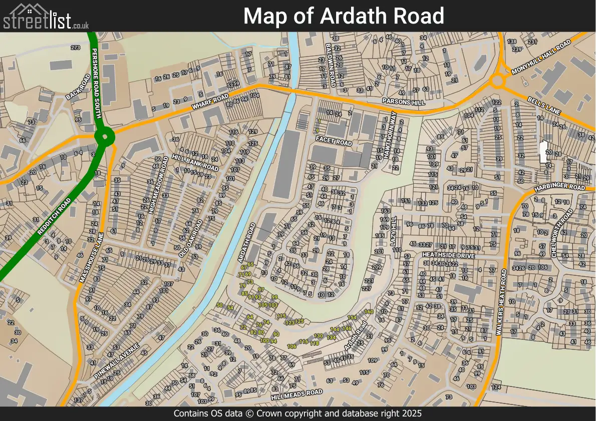 Map of Ardath Road