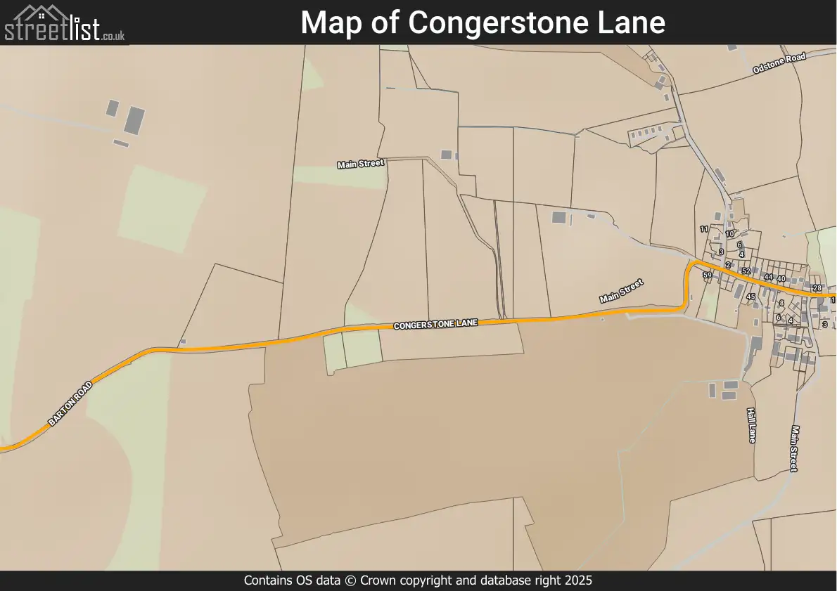 Map of Congerstone Lane