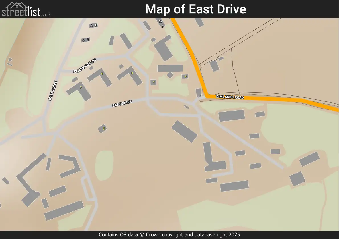 Map of East Drive