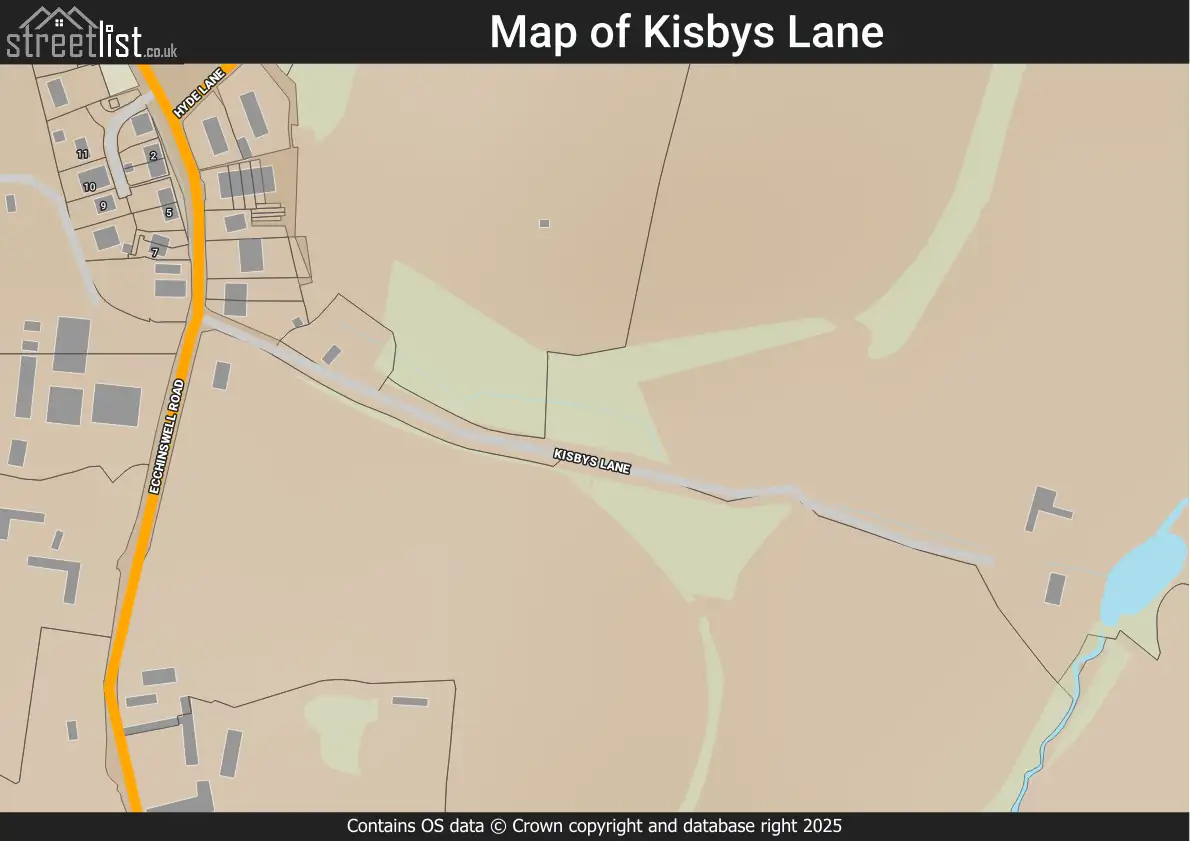 Map of Kisbys Lane
