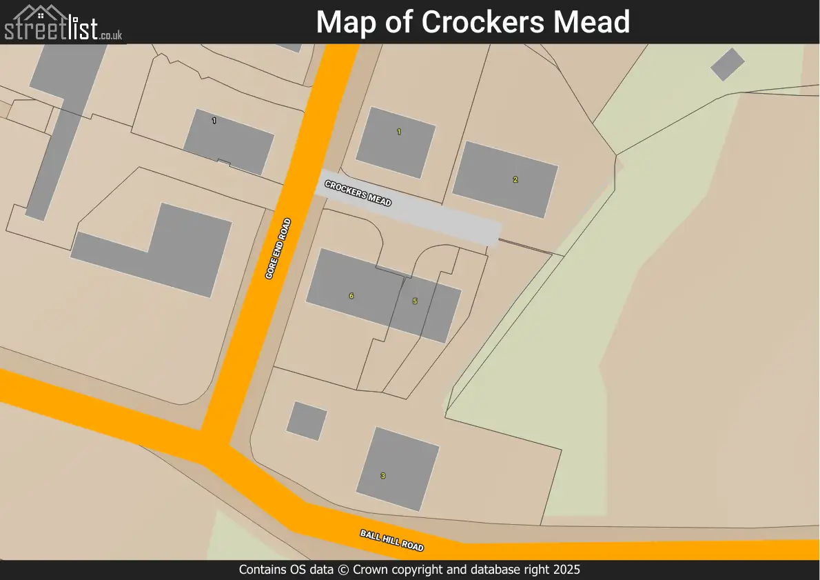 Map of Crockers Mead