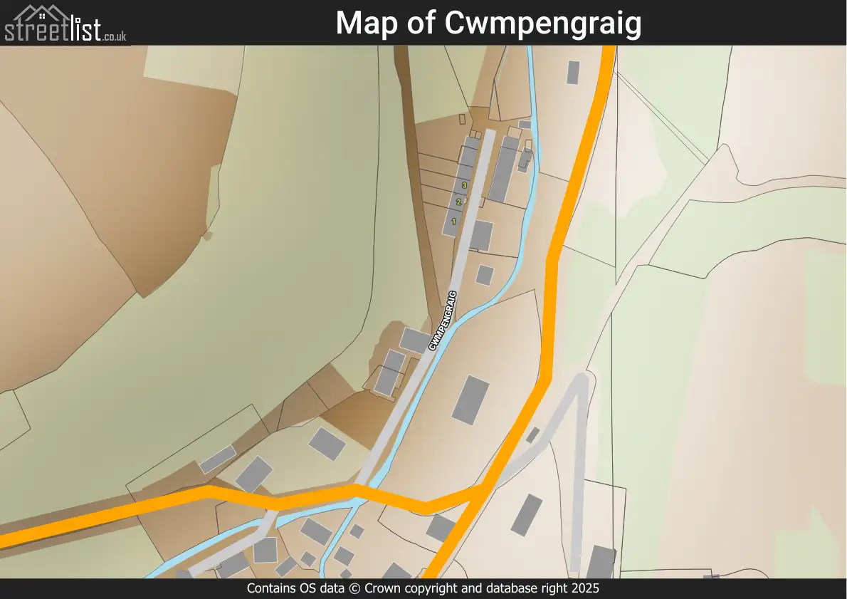 Map of Cwmpengraig