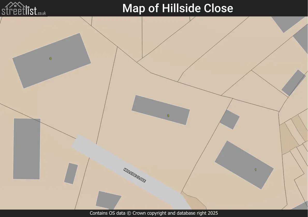 Map of Hillside Close