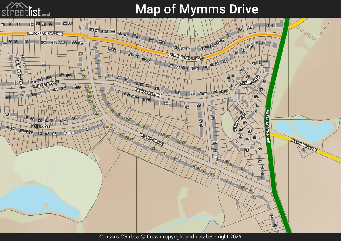 Map of Mymms Drive
