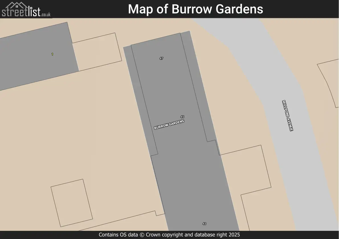 Map of Burrow Gardens