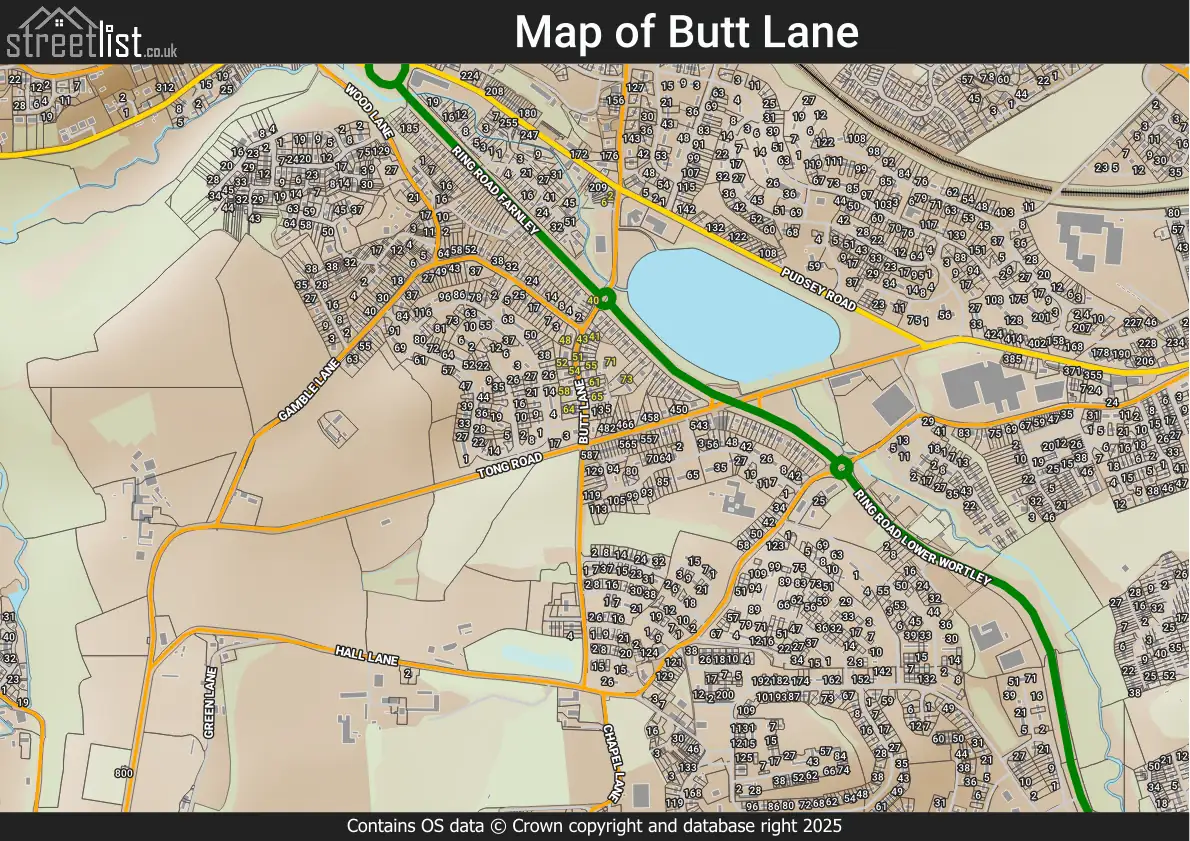 Map of Butt Lane