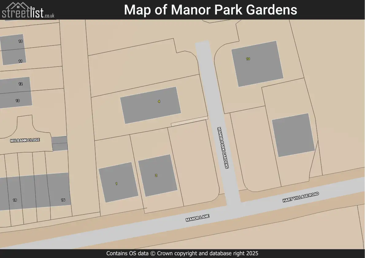 Map of Manor Park Gardens