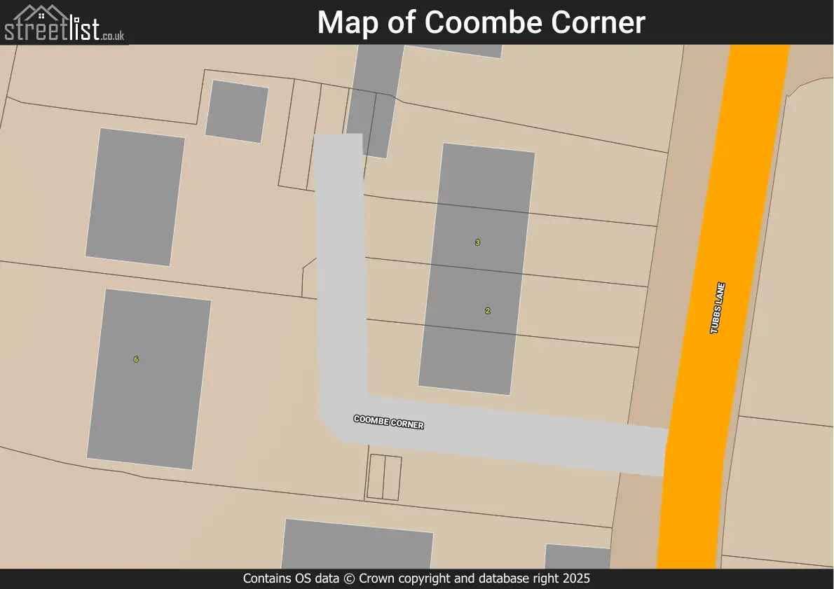 Map of Coombe Corner