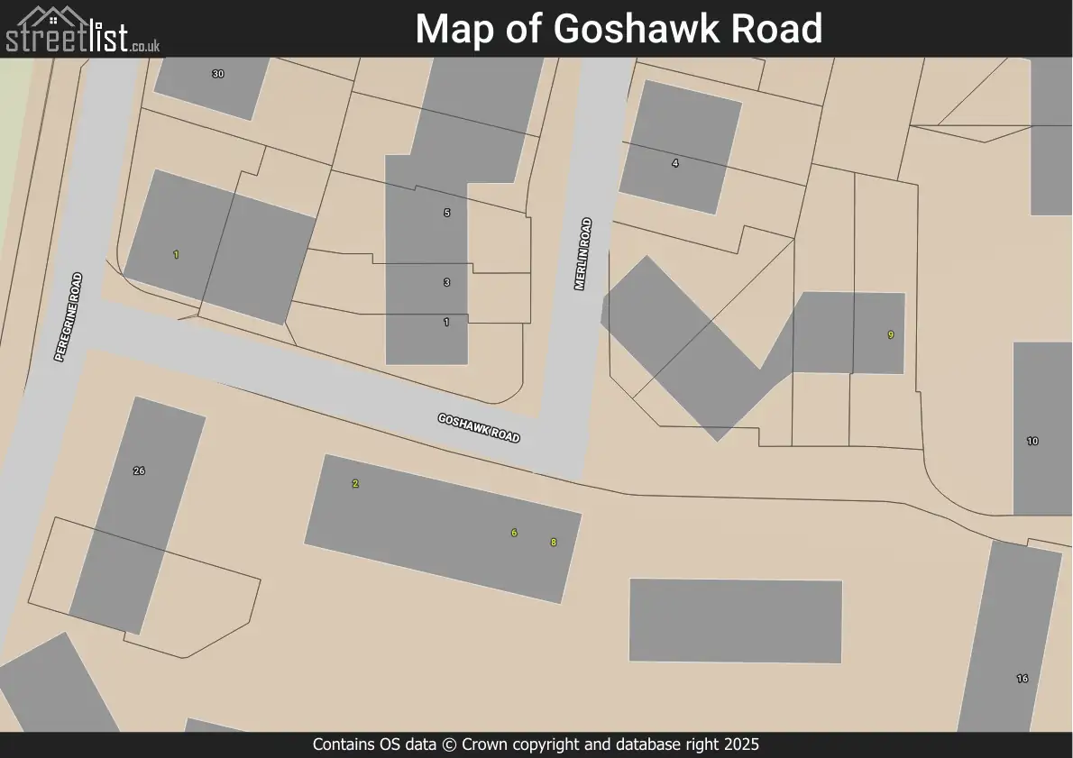 Map of Goshawk Road