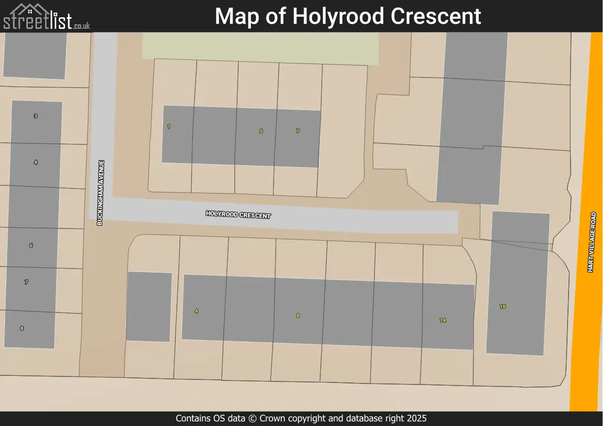 Map of Holyrood Crescent