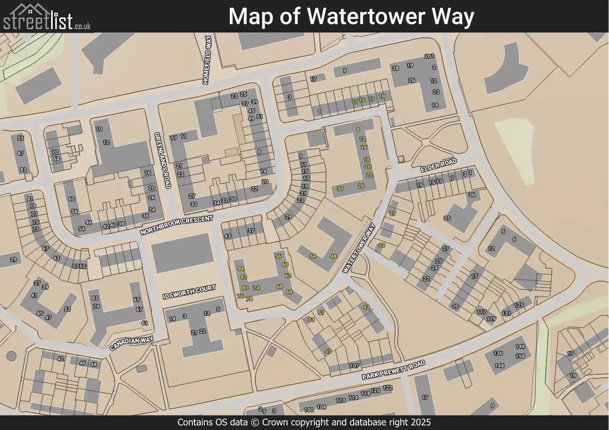 Map of Watertower Way