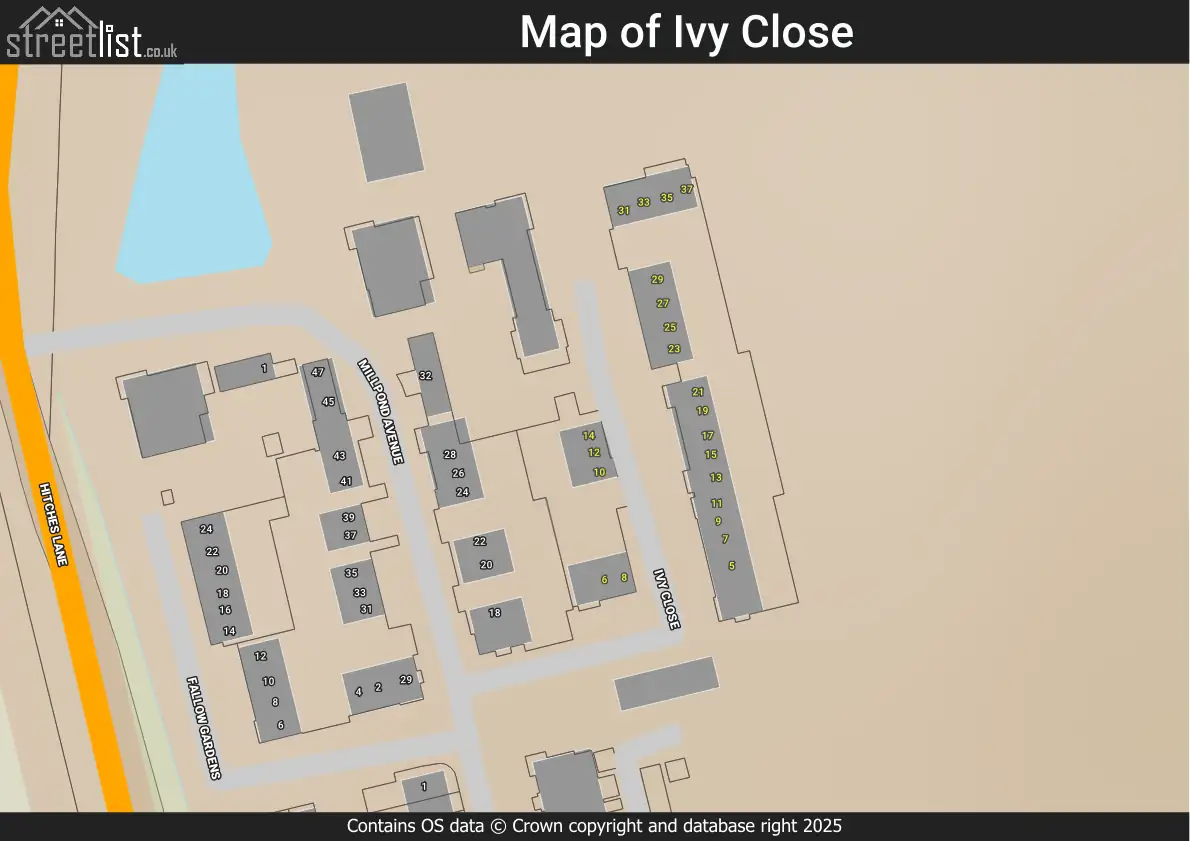 Map of Ivy Close