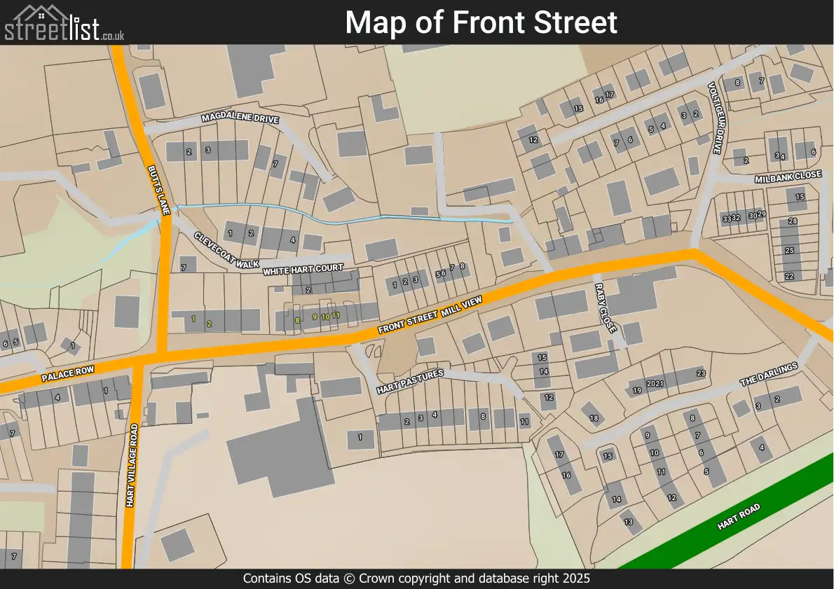 Map of Front Street