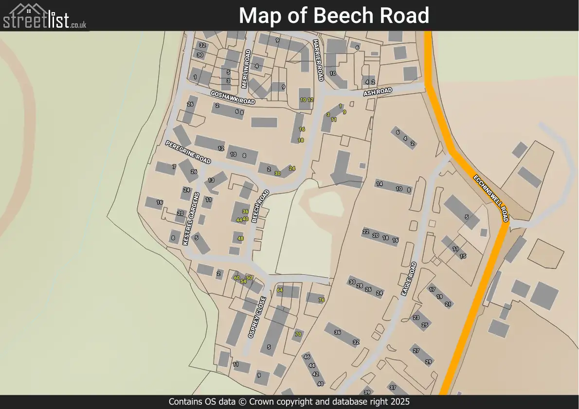 Map of Beech Road