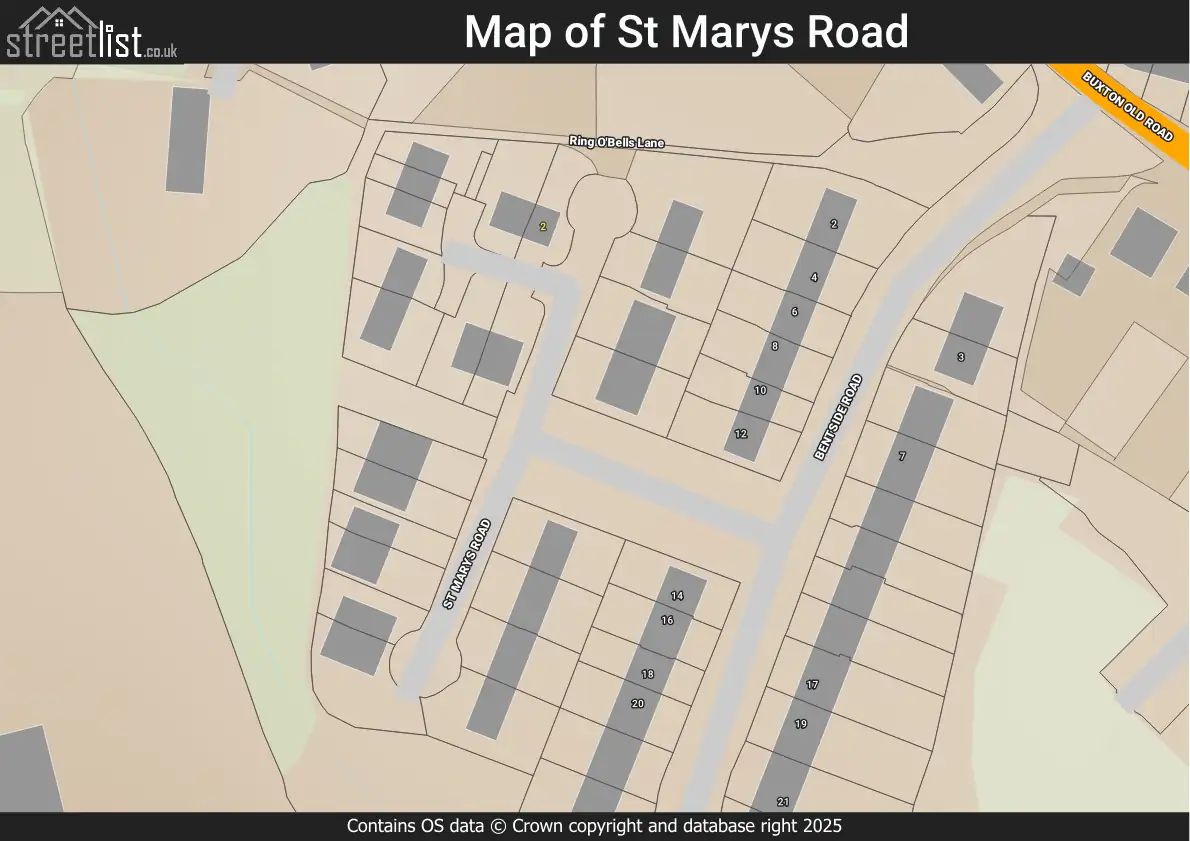 St Marys Road in Disley, Cheshire - maps, house prices & crime stats ...