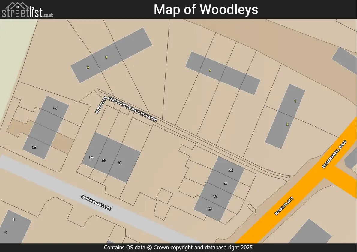 Map of Woodleys