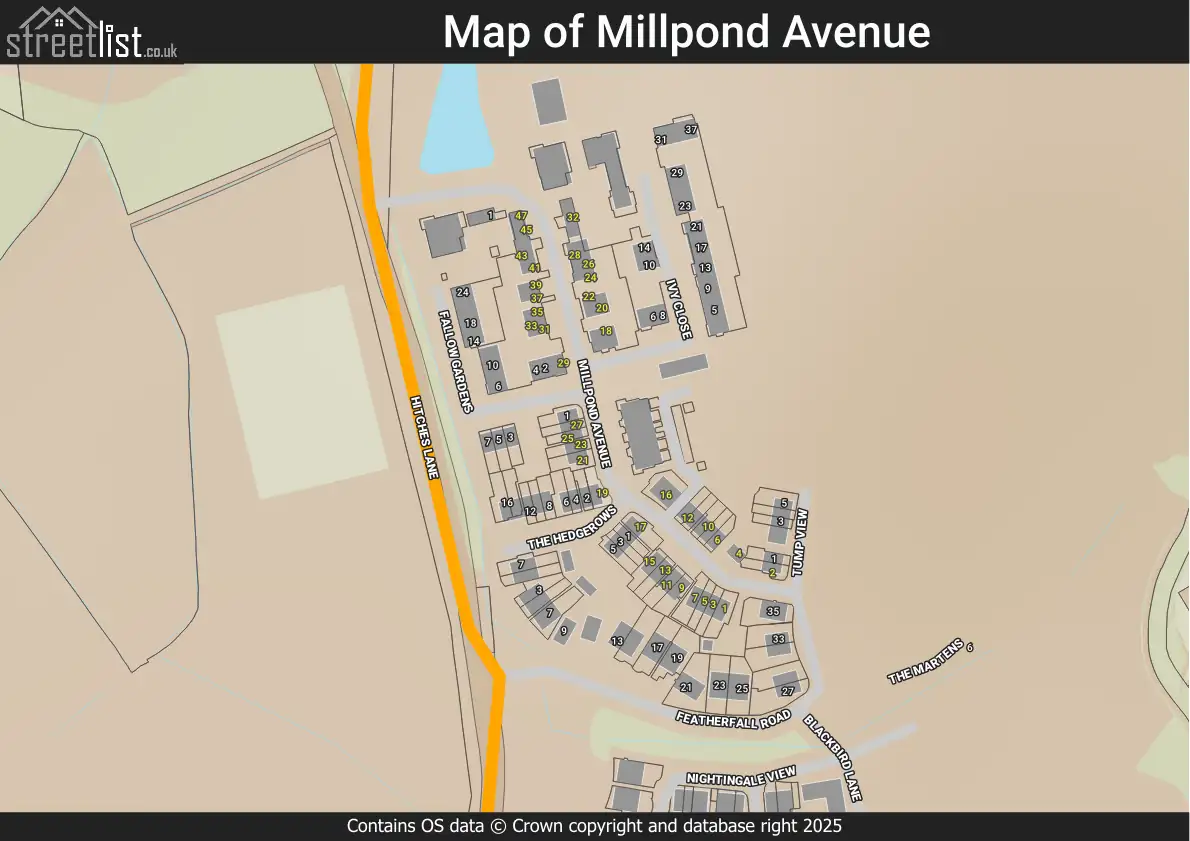 Map of Millpond Avenue