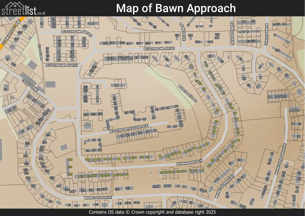 Map of Bawn Approach