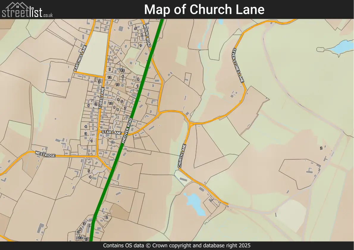 Map of Church Lane
