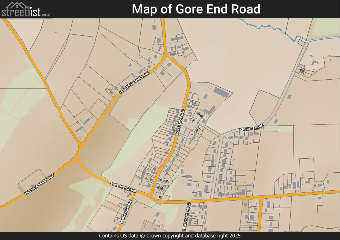 Map of Gore End Road