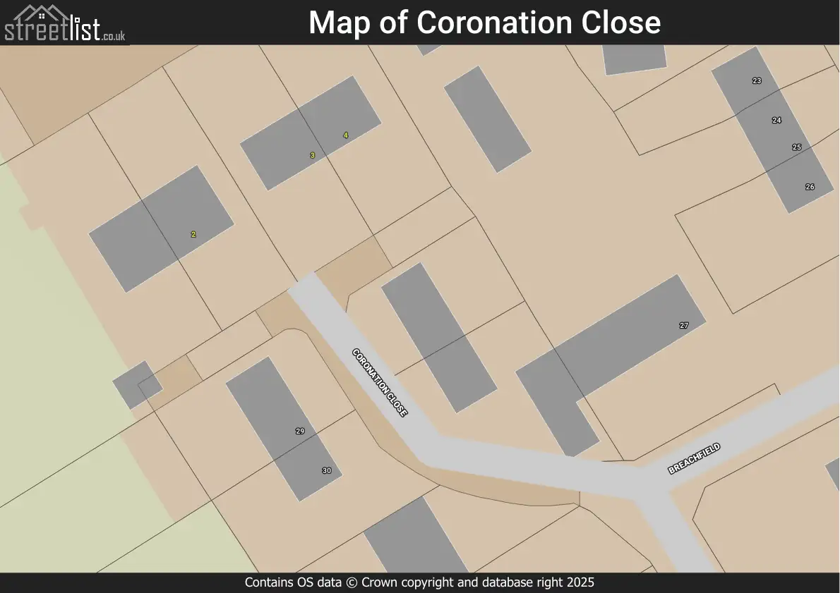 Map of Coronation Close