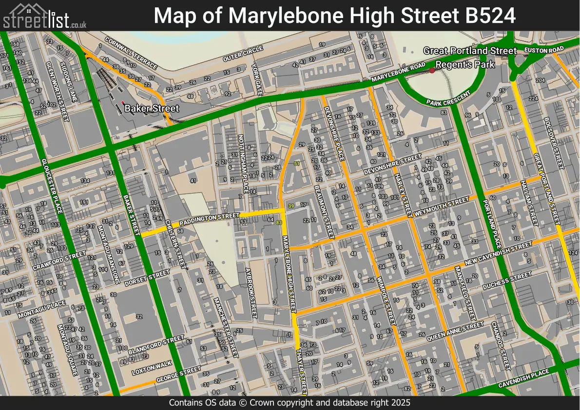 Marylebone High Street B524 London Marylebone High Street Greater