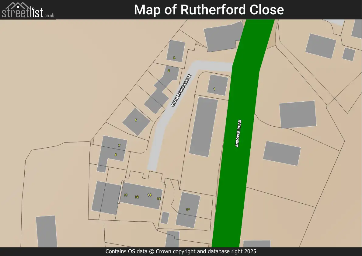 Map of Rutherford Close