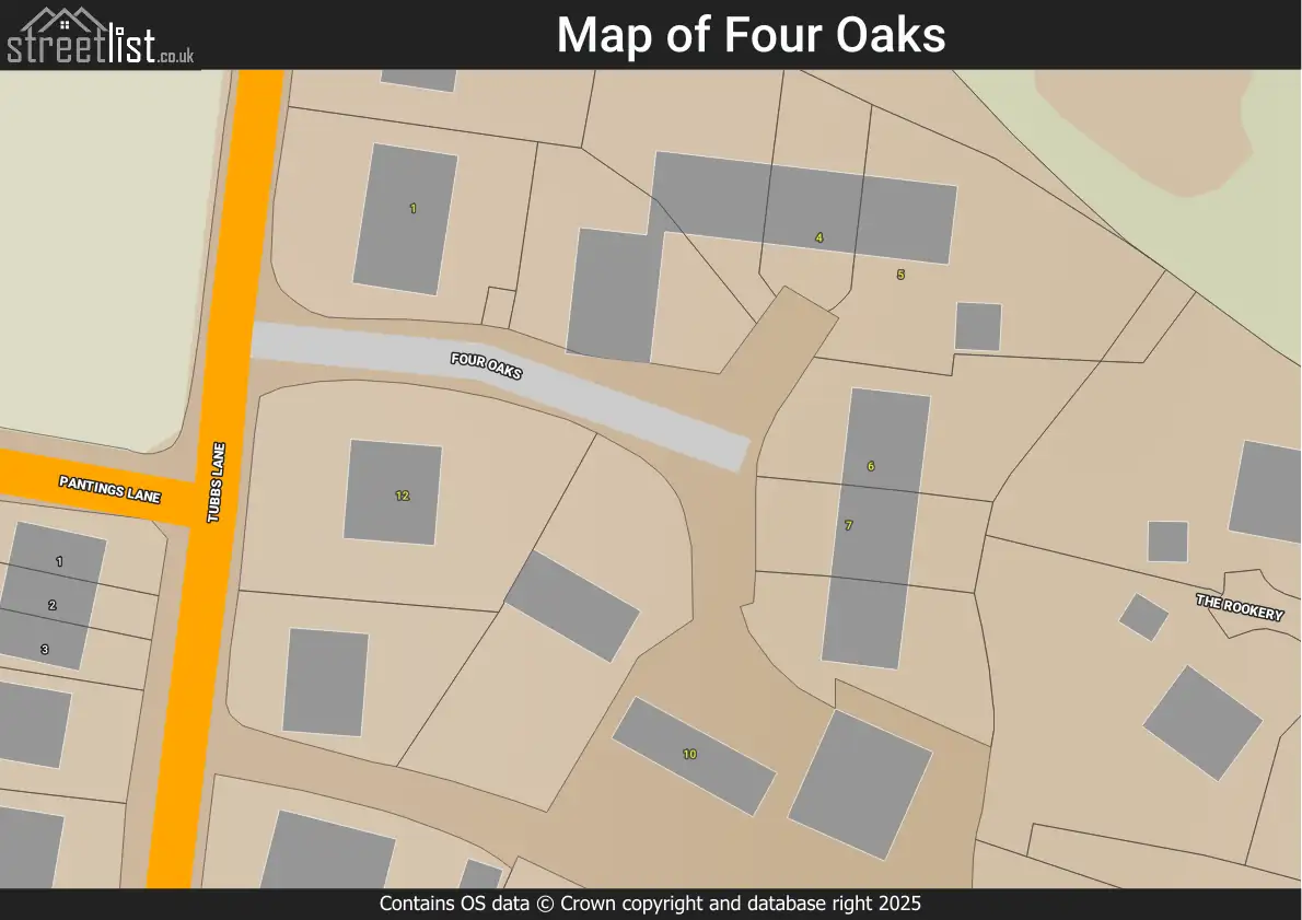 Map of Four Oaks