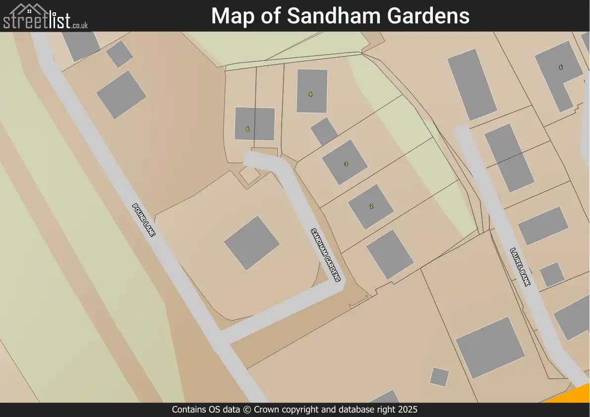 Map of Sandham Gardens