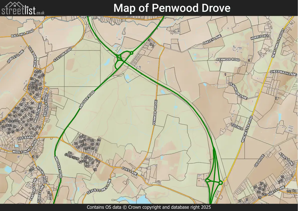 Map of Penwood Drove