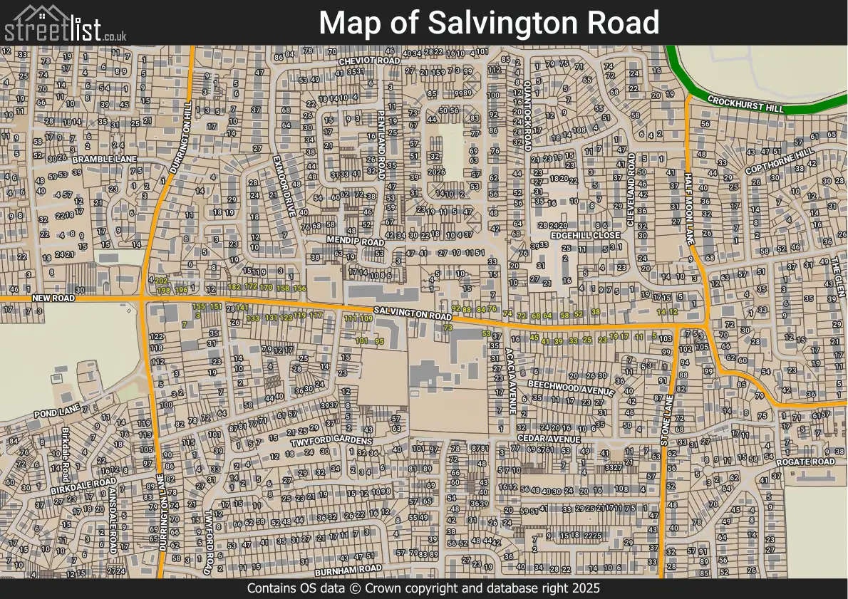 Map of Salvington Road