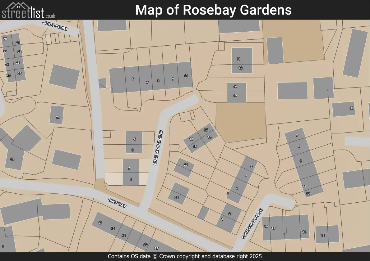 Map of Rosebay Gardens