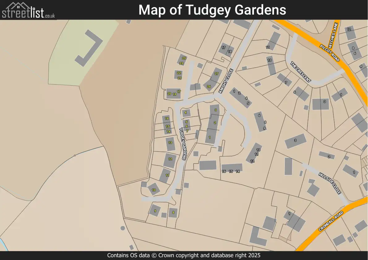 Map of Tudgey Gardens