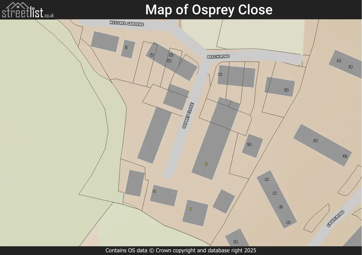 Map of Osprey Close
