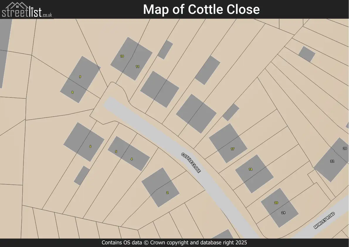 Map of Cottle Close