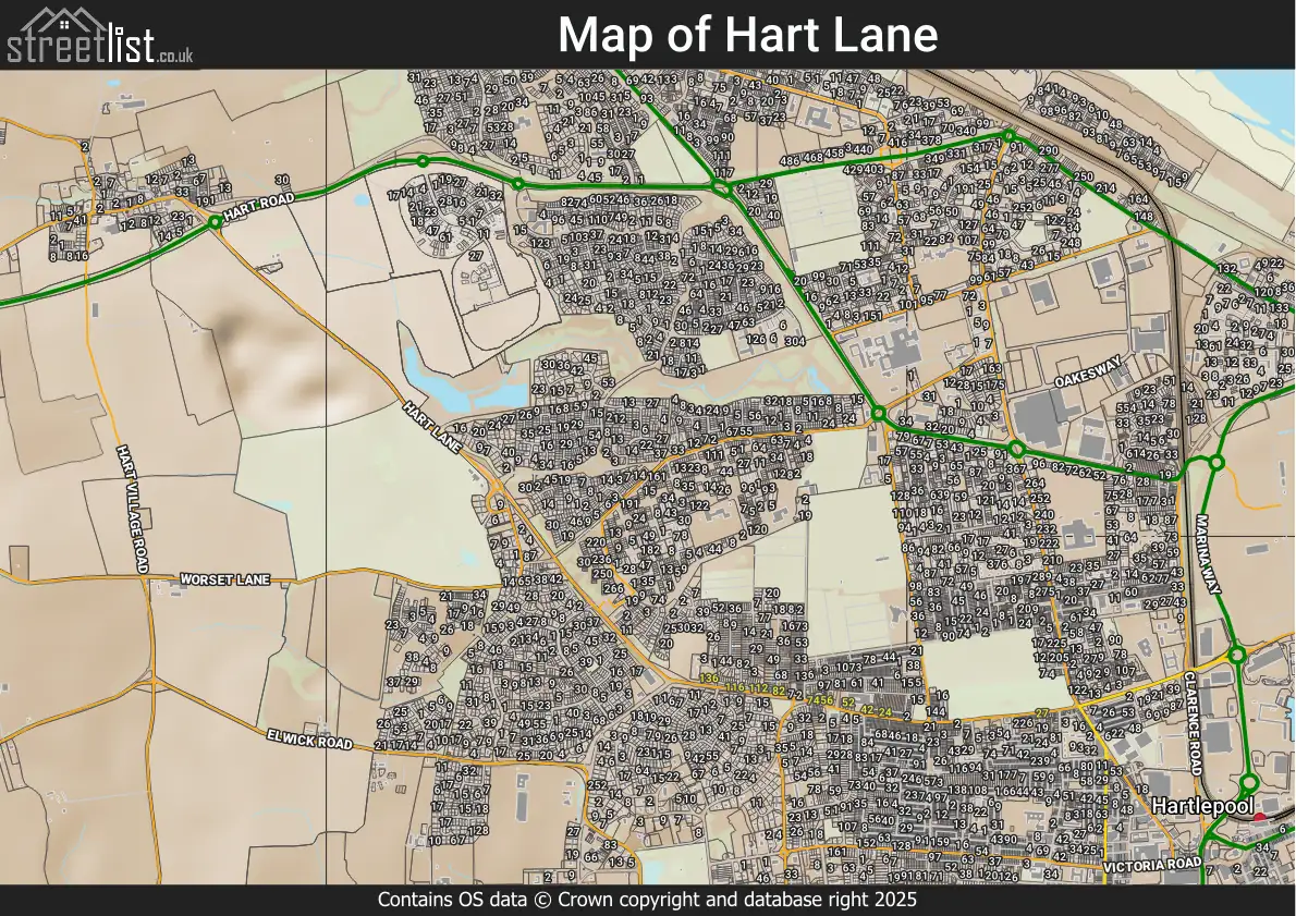 Map of Hart Lane