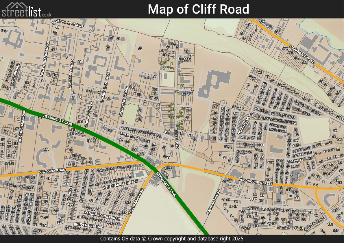 Map of Cliff Road