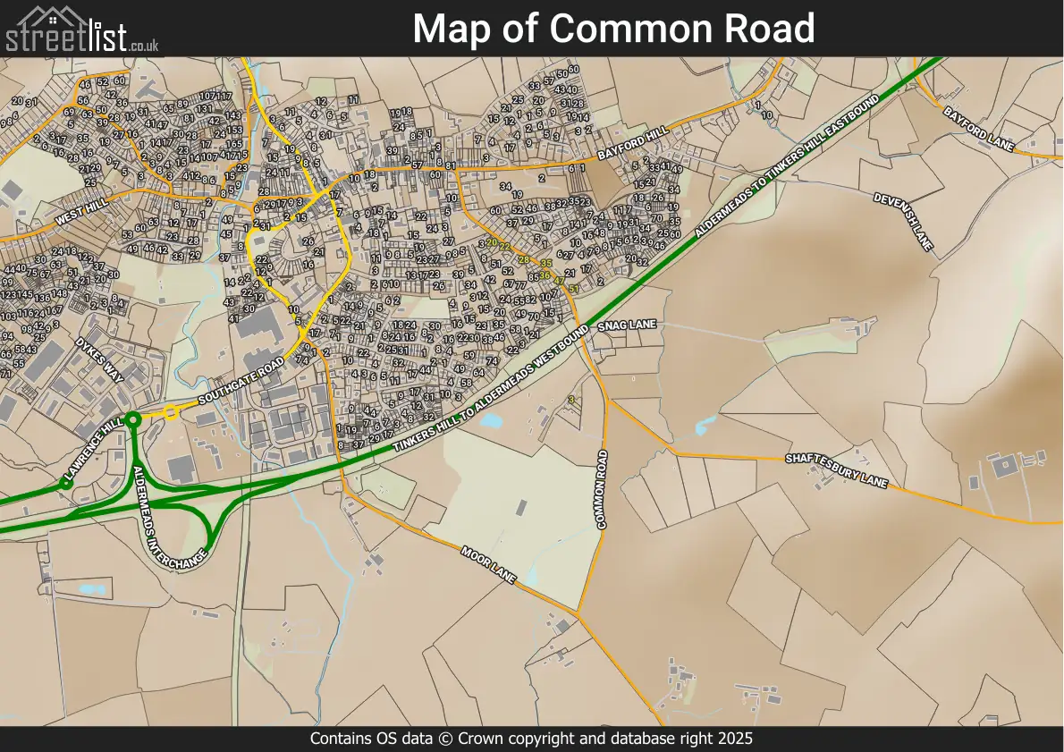 Map of Common Road