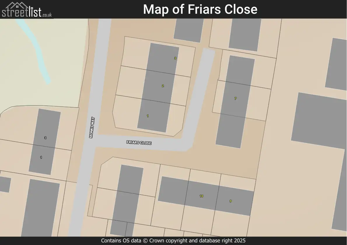 Map of Friars Close