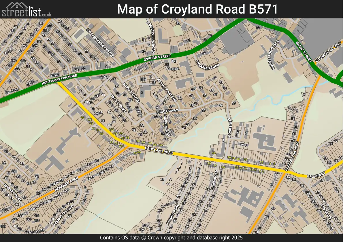 Map of Croyland Road B571